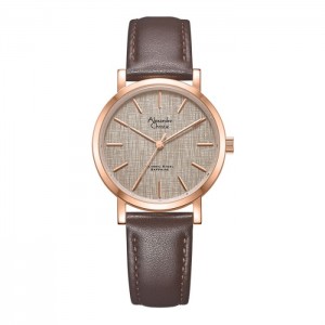 Alexandre Christie AC 8698 Rosegold Grey Brown Leather Lady LHLRGGR